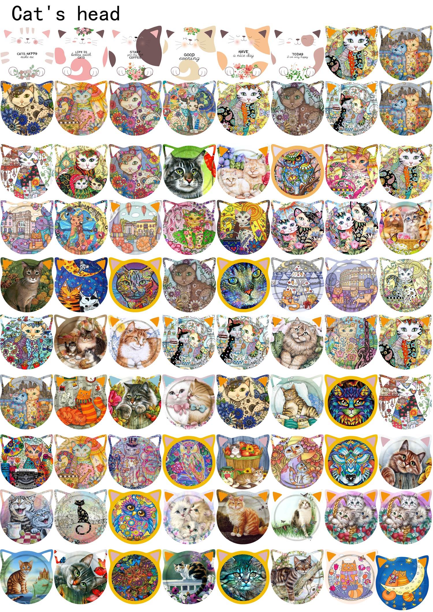 Cat head shape ceramic coaster pattern selection unit price$0.32
