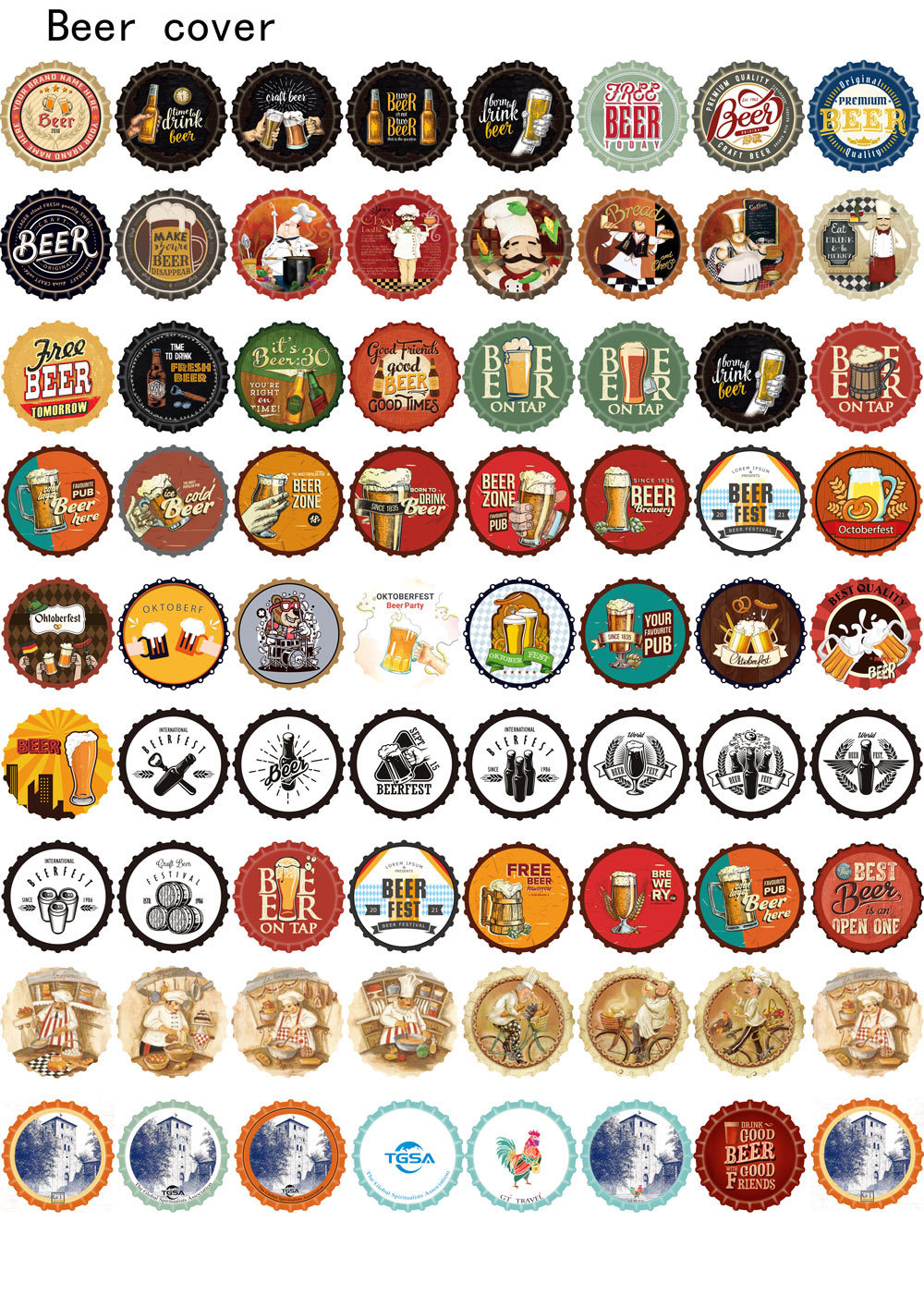 Beer bottle caps can be customized patterned ceramic coaster placemats setfactory wholesale unit price$0.35