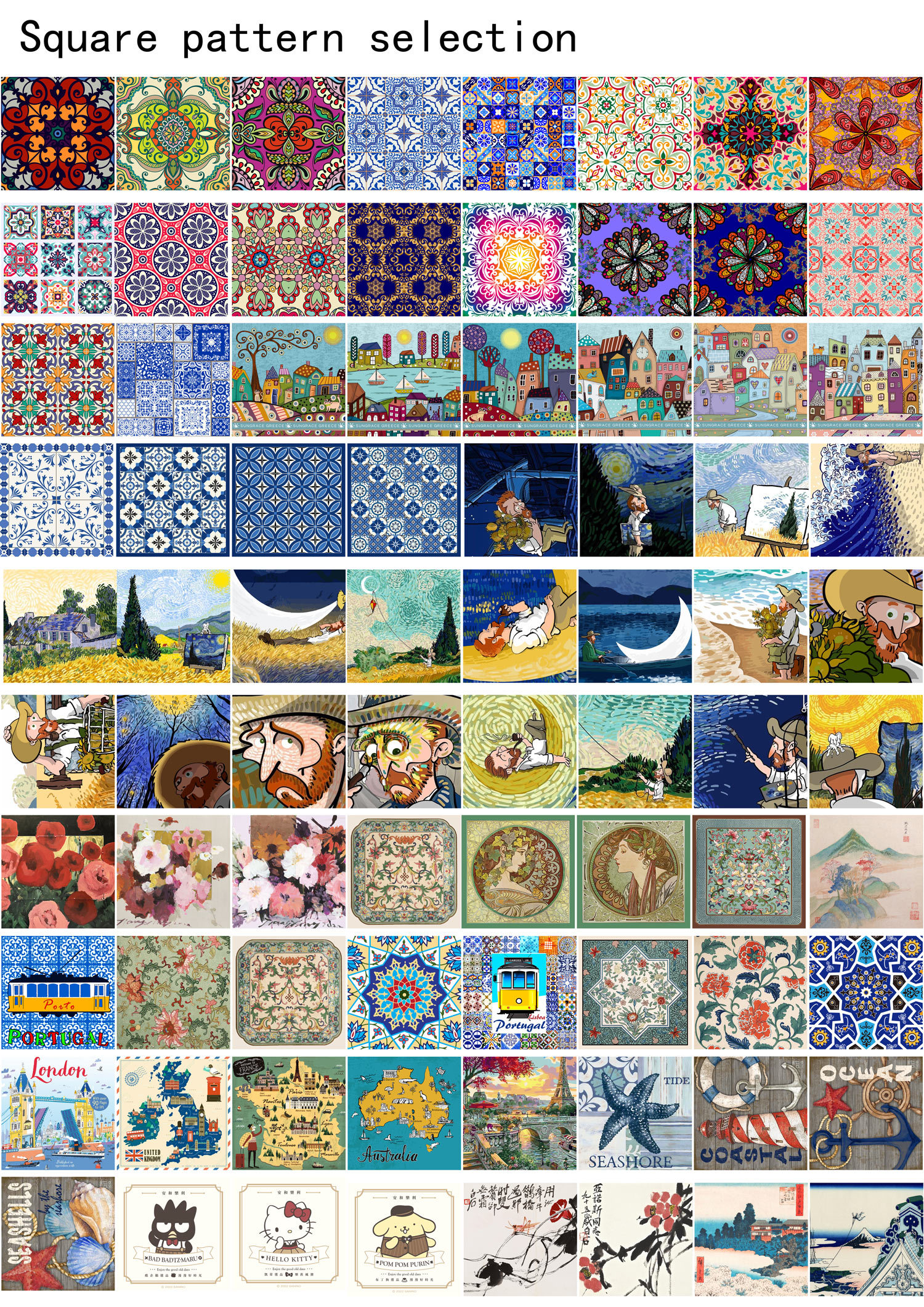 ceramic coaster Square shape pattern selection unit price$0.22