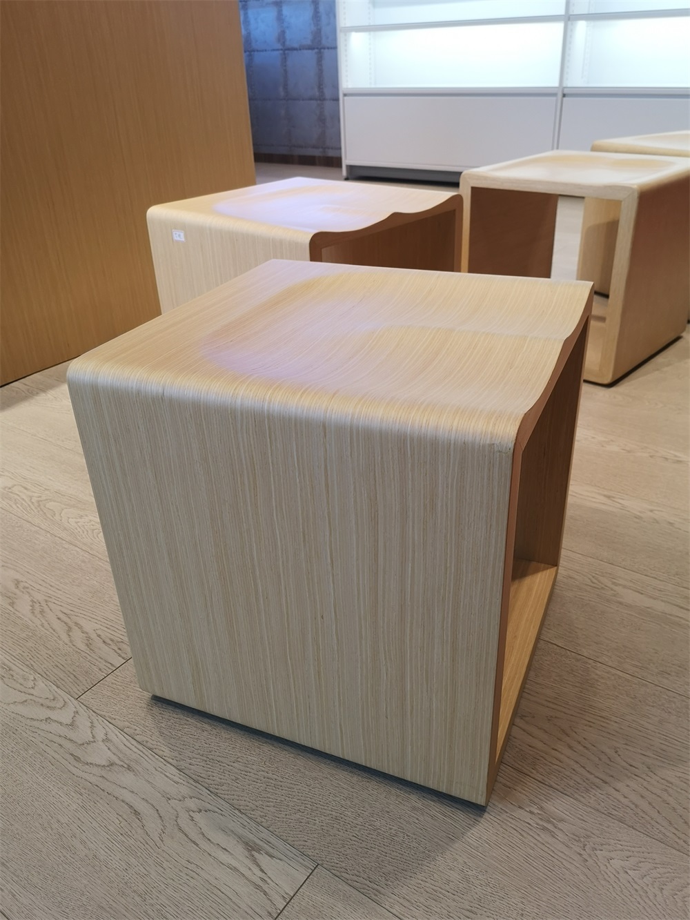 Wood Veneered Stool