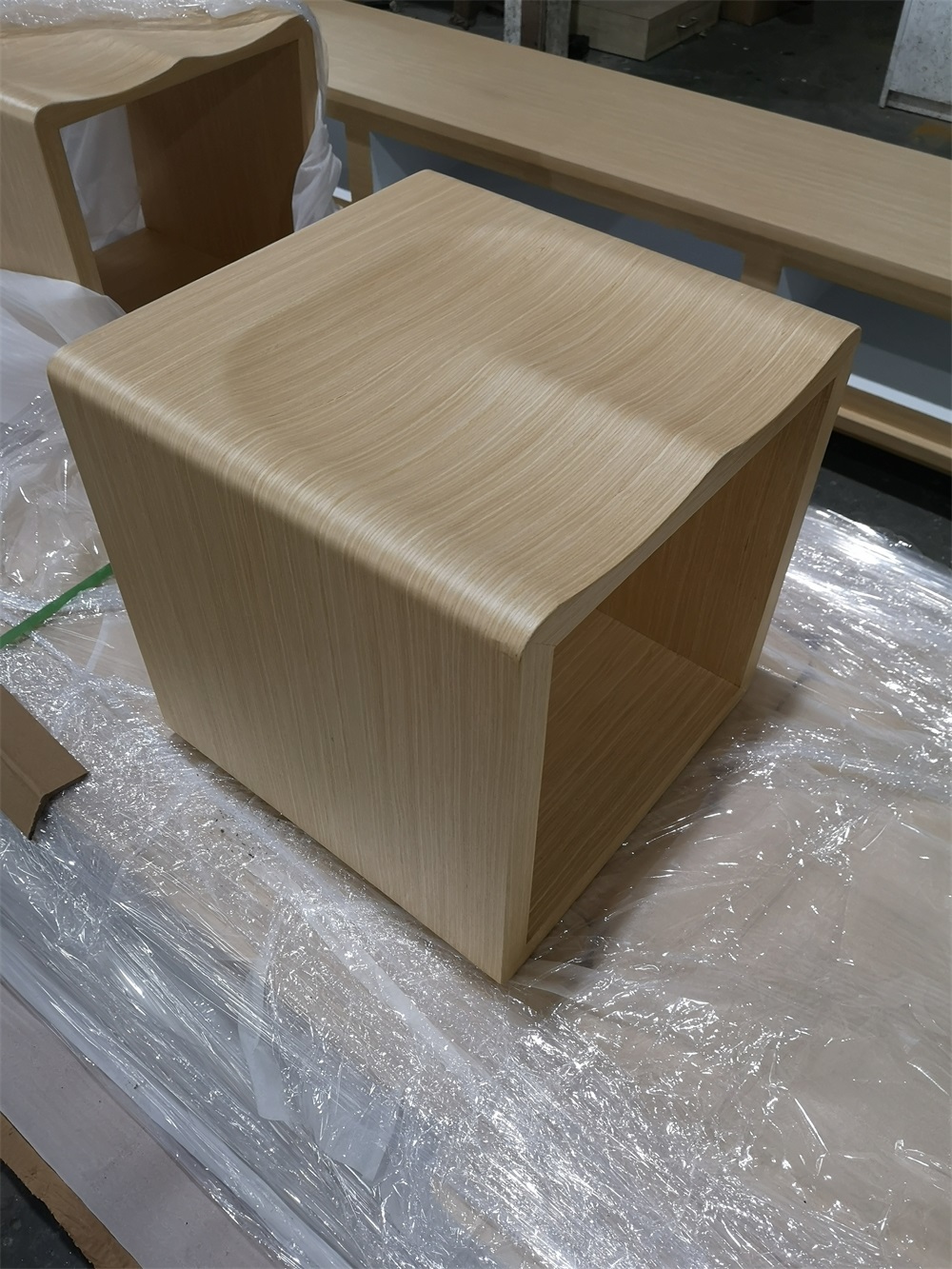 Wood Veneered Stool
