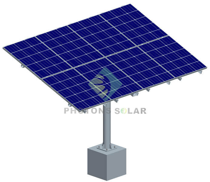 Single pole ground solar mounting system