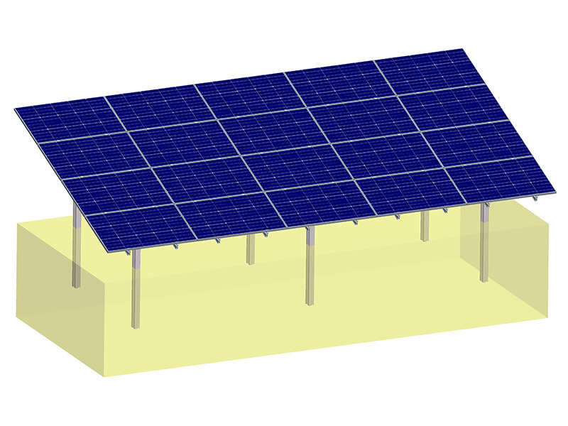 C type pile foundation solar ground  mounting system