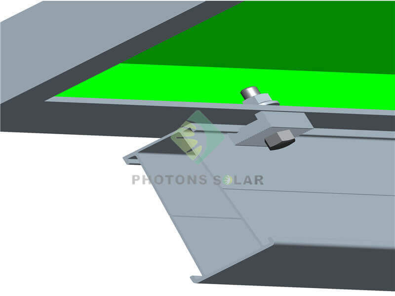 Aluminum ground solar mounting with bottom fixed panel