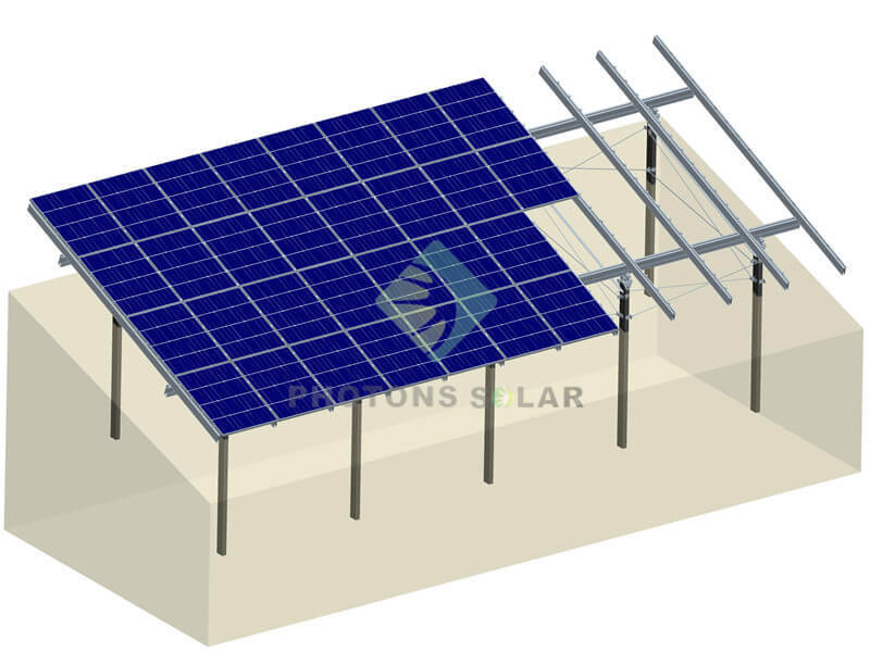 C type pile solar mounting system for heavy snow area