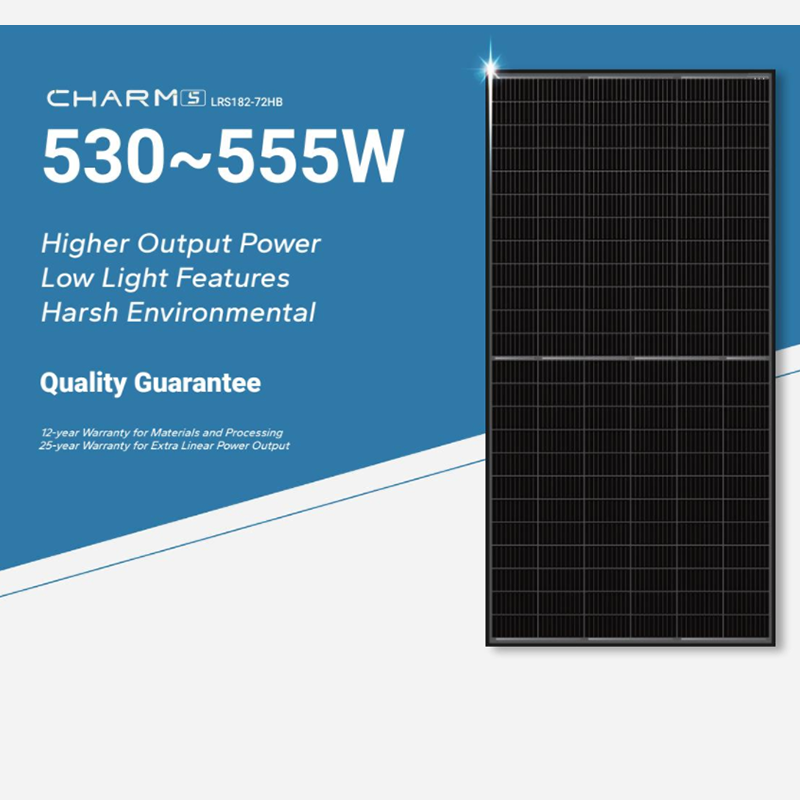 Lovsun Charm5 LRS 182-72HB 535-550W all black solar panel