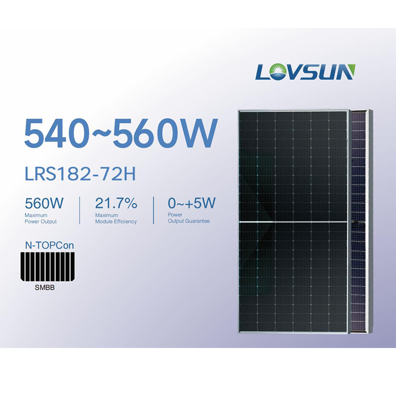 Lovsun TOPCON LRS182-72H 540-560W bifacial Solar Panel