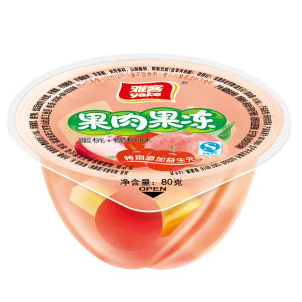 80g果肉果凍(益生元)蜜桃+櫻桃