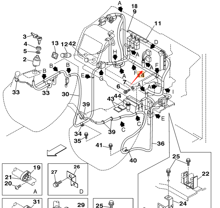 KRR1387 Wire Harness for CASE CX210 CX240 CX290 CX330 Excavator Parts