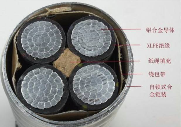 郑州电缆厂家，生产的铝合金电缆解剖图