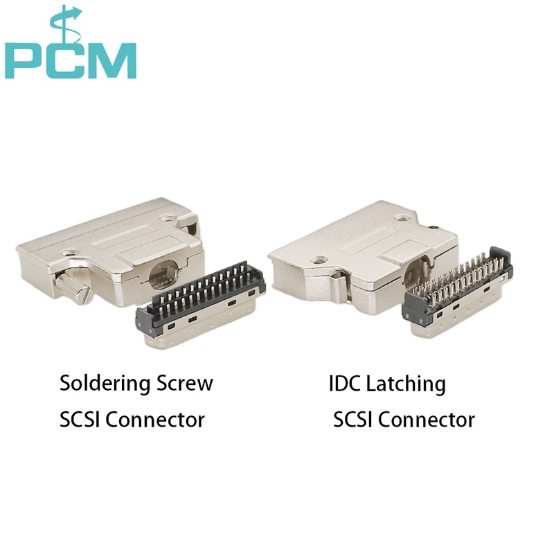 IDC type HPCN 50 pin female cable SCSI-2 Connector with Latching fastener
