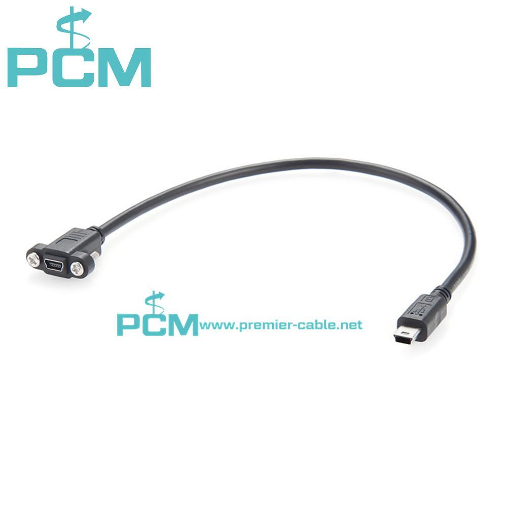 Mini USB Panel Mount to USB 3.1 C Cable
