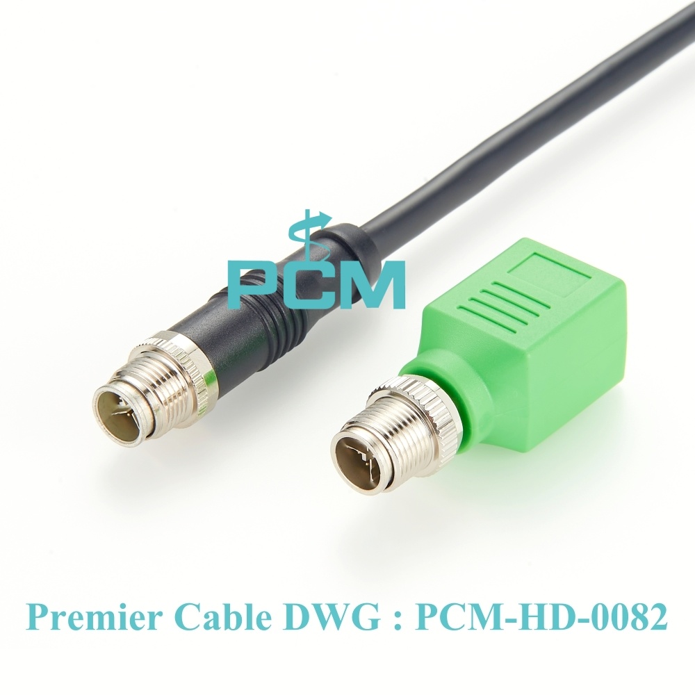 M12 X-Code 8 Pin Male to RJ45 Ethernet Adapter