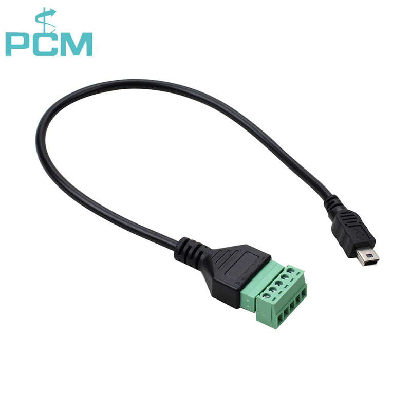 Mini USB Male to 5 Pin Terminal Block Plug 30cm Cable