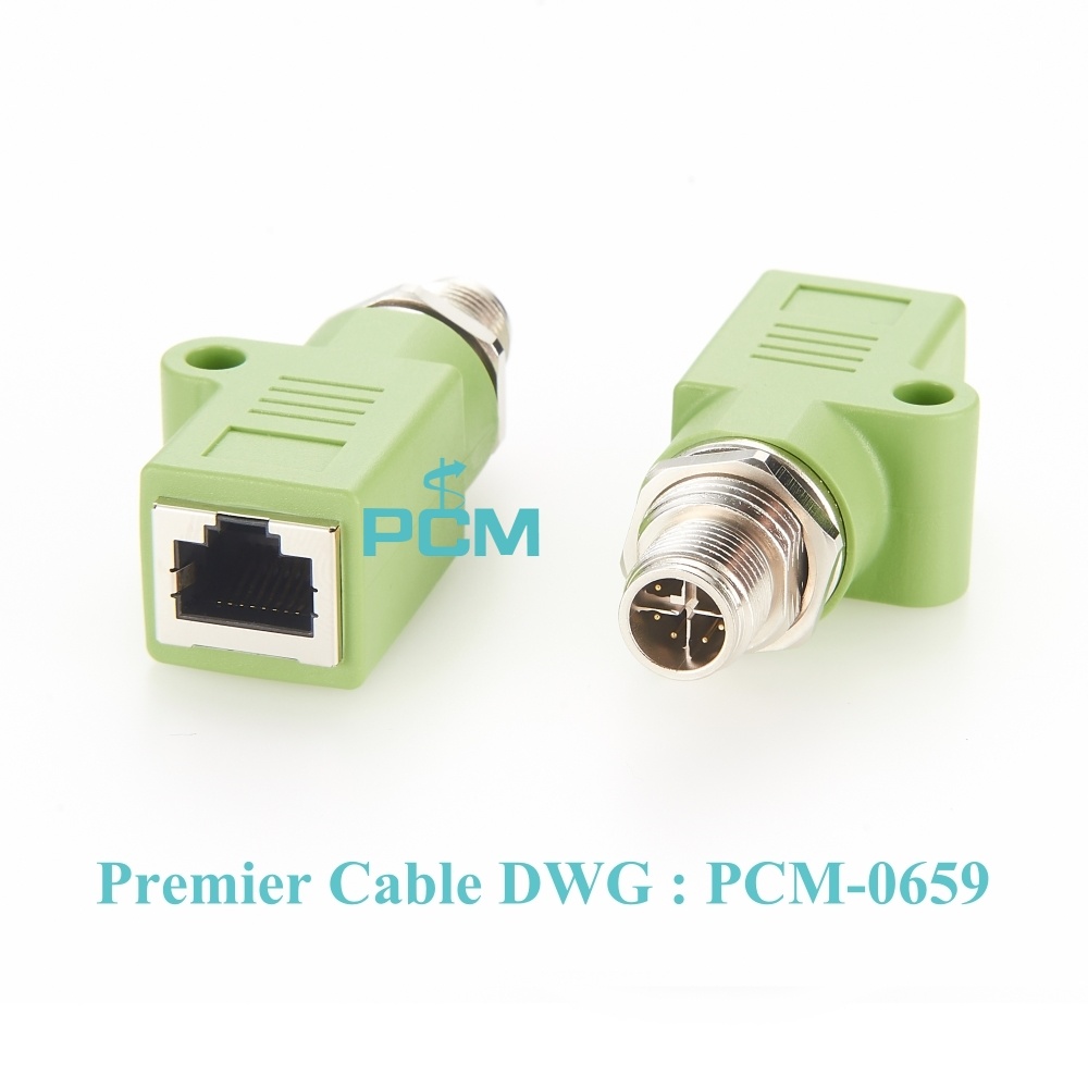IndustrialNet M12 X-Code to RJ45 Panel Mount Adapter