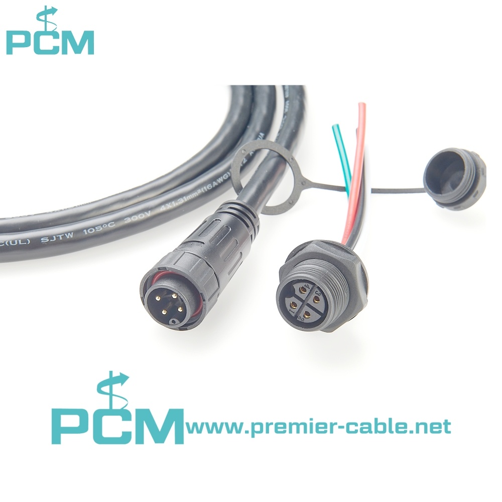 M20 4 PIN panel mount cable for LED