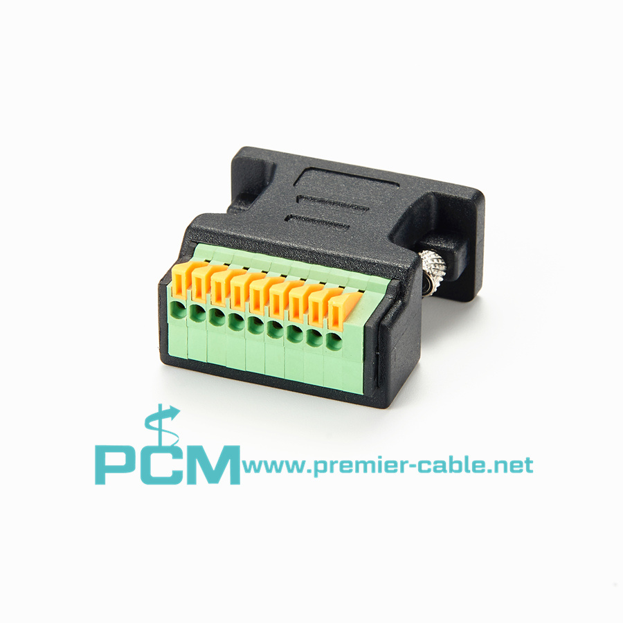 DB9 to 9-Pin Terminal Block Adapter
