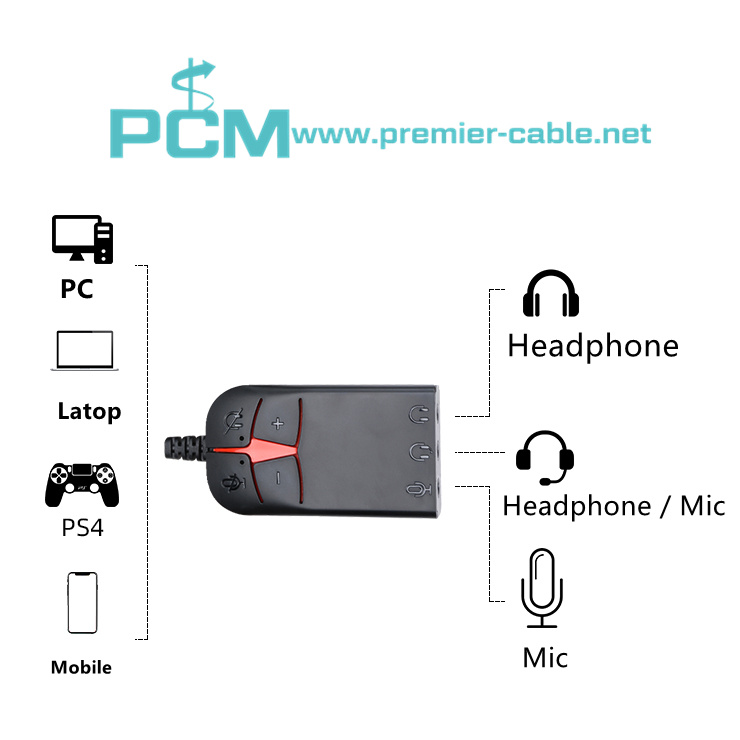 USB External Sound Card Audio Converter