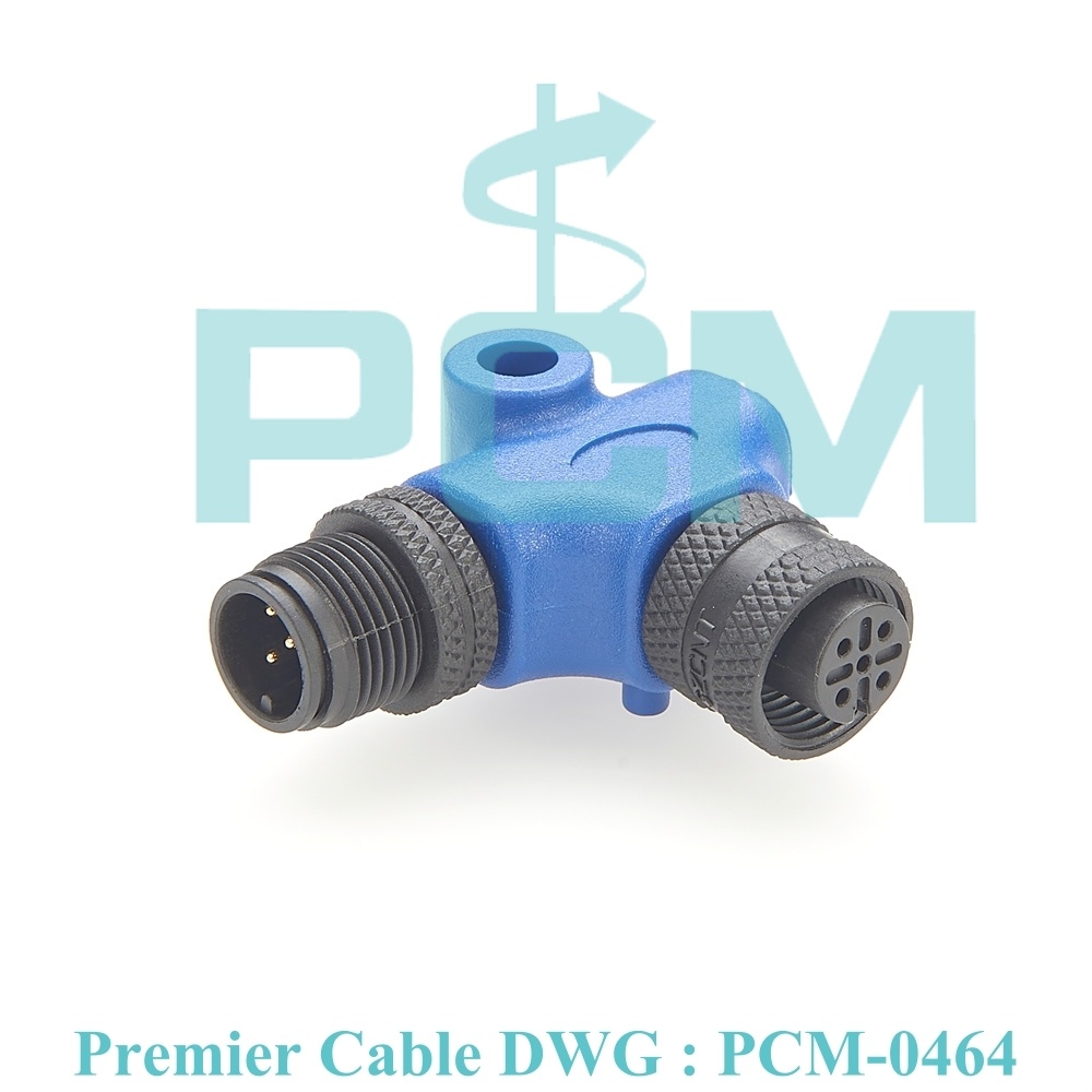 M12 right angle L type adapter for NMEA2000 Can Bus DeviceNet Profibus CanOpen