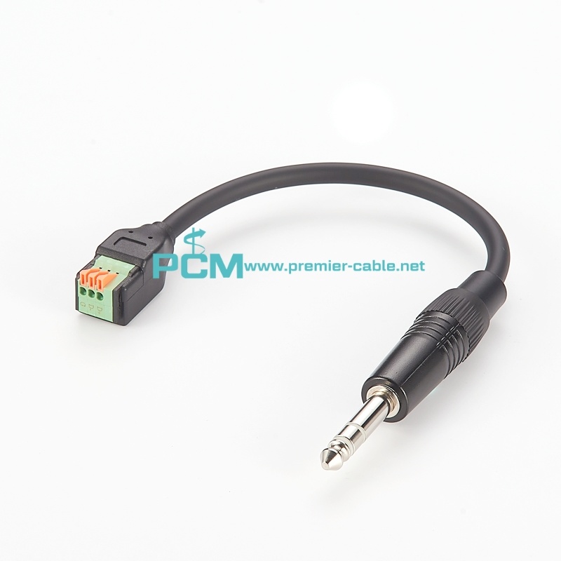 Stereo Jack Male 6.35mm to Terminal Block 3 Pin