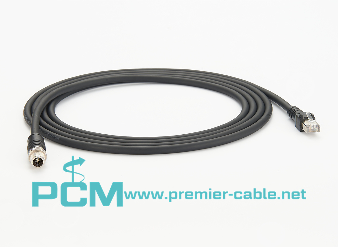 M12 Waterproof Connector X Code To RJ45 Cable
