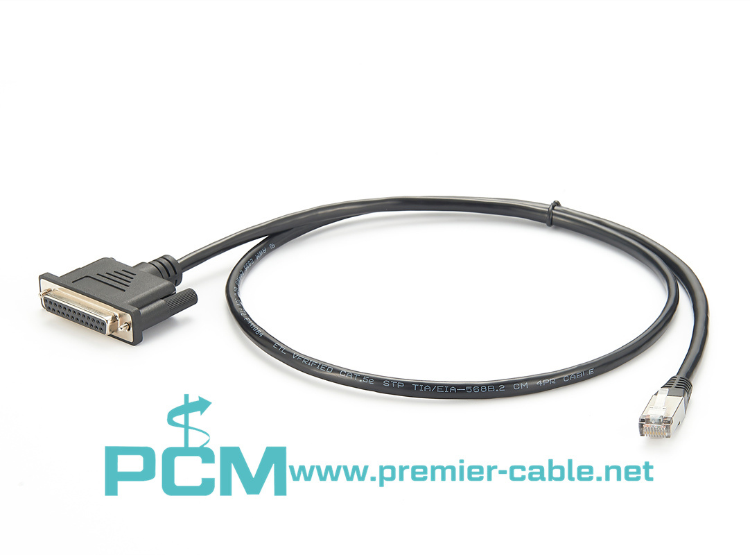 Serial Crossover Cable Adapter DB25 to RJ45  