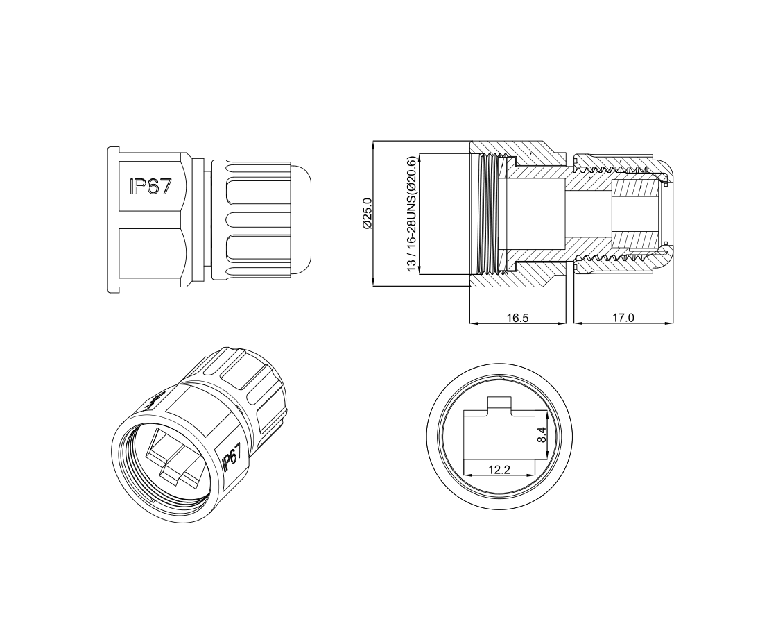 IP67 Waterproof RJ45 Ethernet Cable