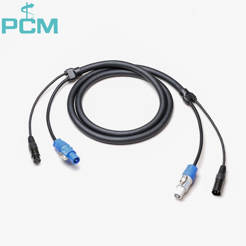 DMX and power hybrid cable with XLR 3p. and powerCON