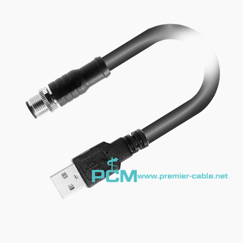  Straight Male M8 to USB A Sensor Actuator Cable