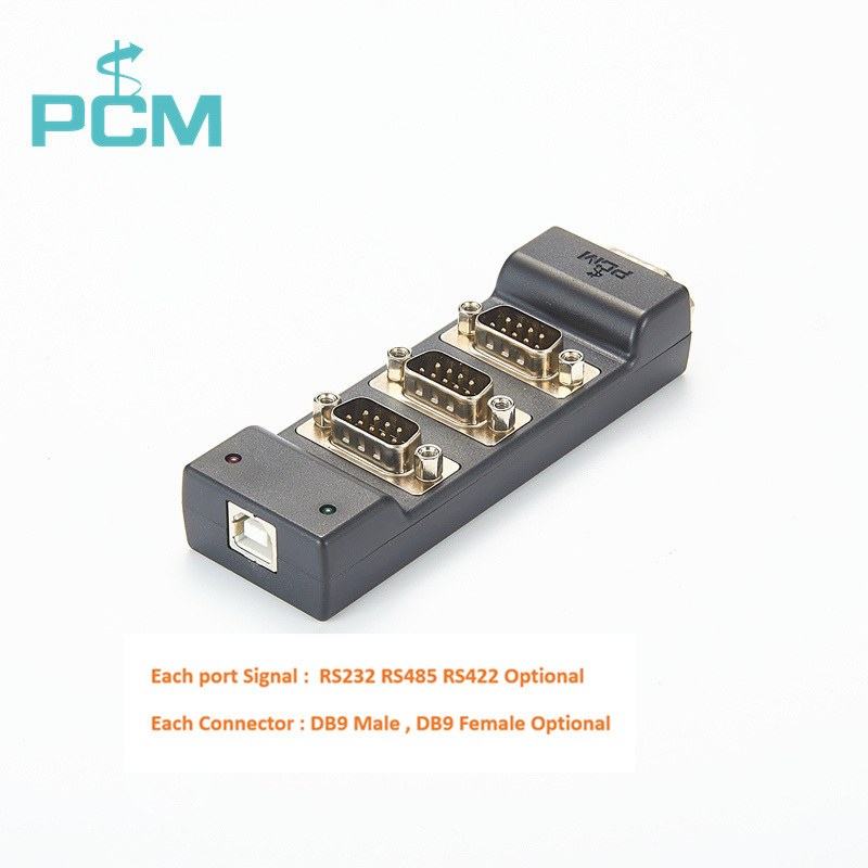 4 Port USB to DB9 RS232 Serial Adapter Hub