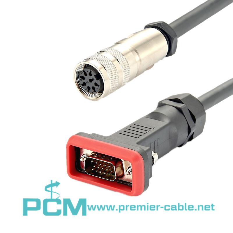 RET control cable with male DB15 and female AISG connector