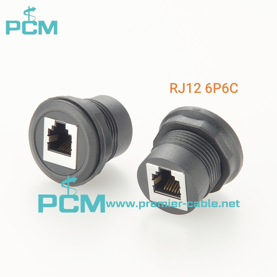 RJ11 RJ12 6P6C Panel Feed-Through Connector