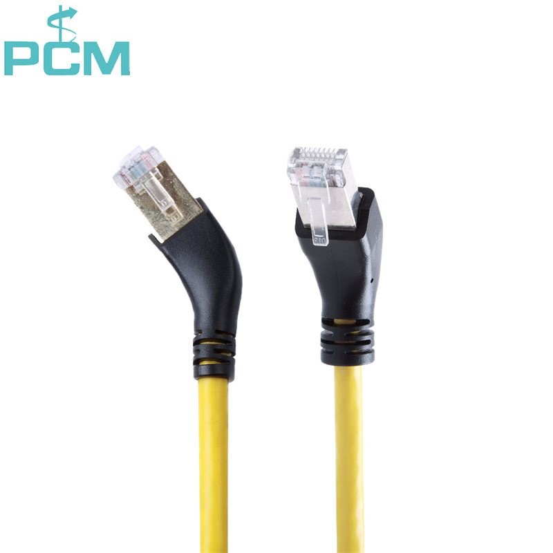 CAT5E Shielded 45° Patch Cable  Straight Right 45° Angle