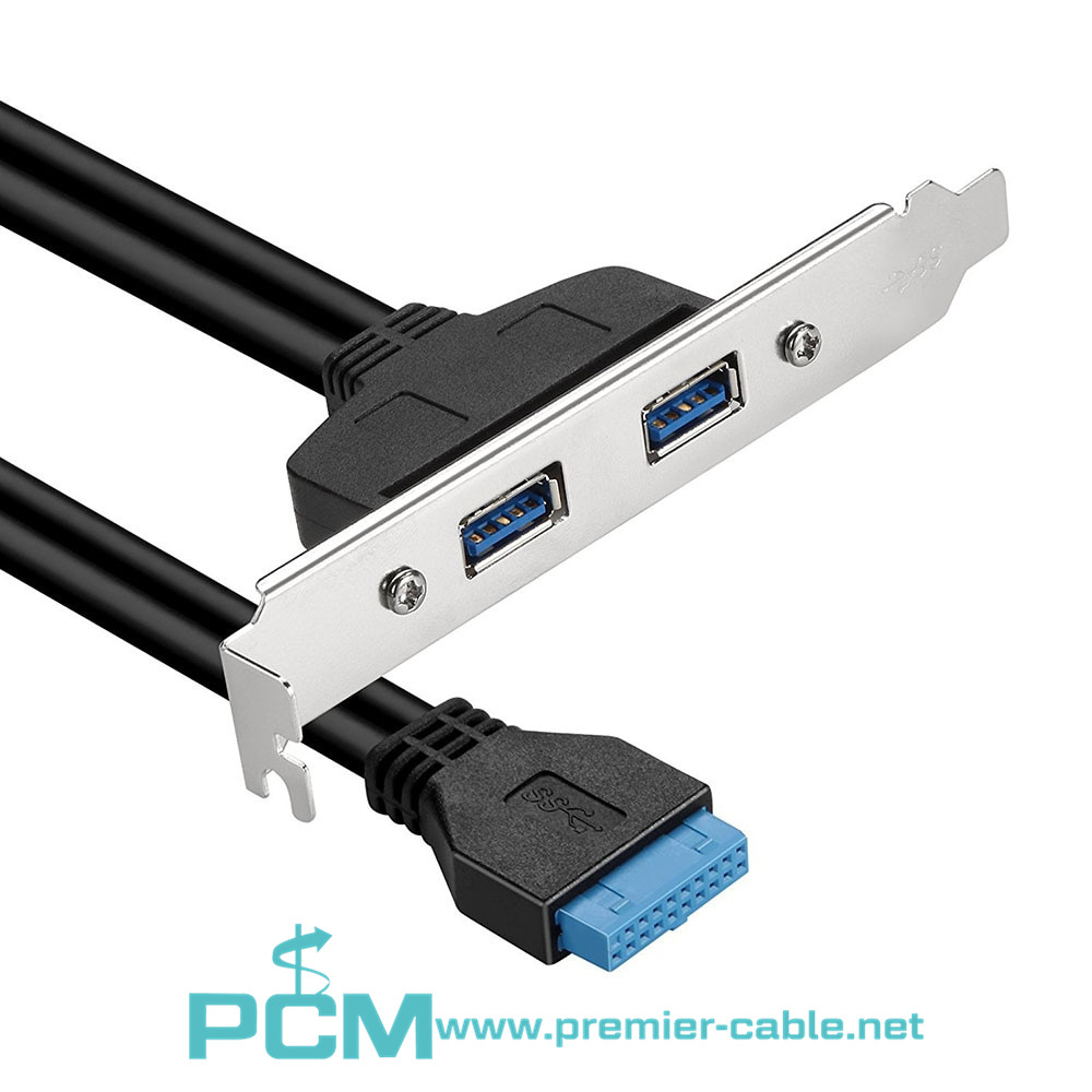 2 Port USB 3.0 A Female Slot Plate Adapter