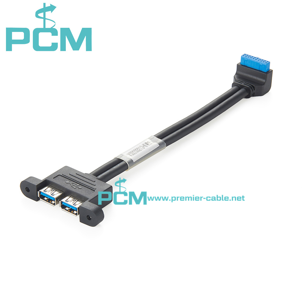 USB 3.0 20 Pin Motherboard Panel Mount Cable