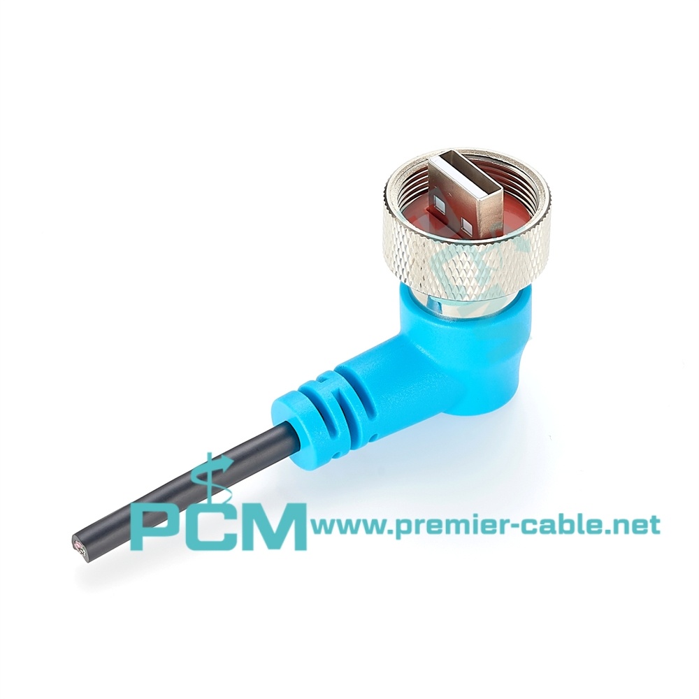 IP68 USB Right Angle 90 degree Extension Ruggedized Cable