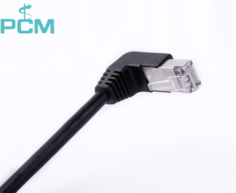 RJ45 Molded Right Angle To Straight Cat6 Patch Cable