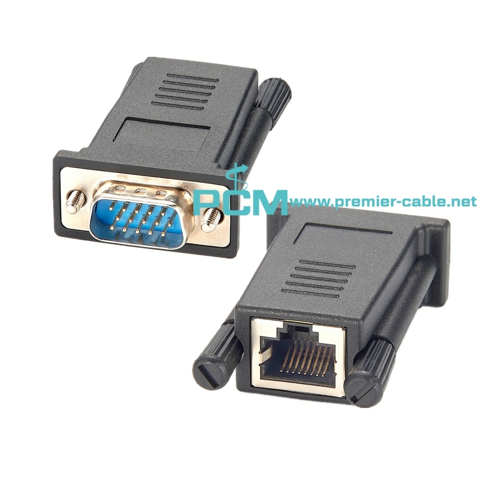 HDB15 VGA to RJ45 Female Modular Console Ethernet Adapter