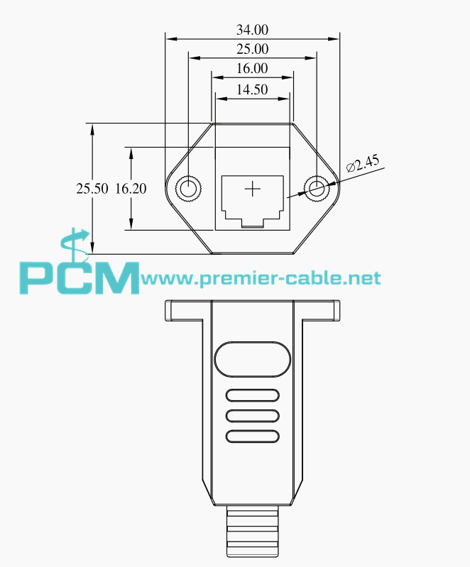 Cat6A Panel Mount Extension Cable