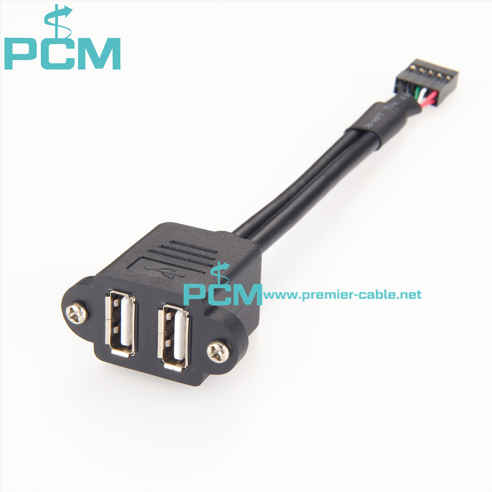USB to 10 Pin Header Panel Mount Cable