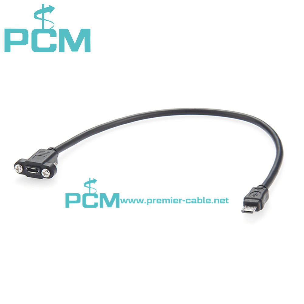 Micro USB Panel Mount Extension Cable