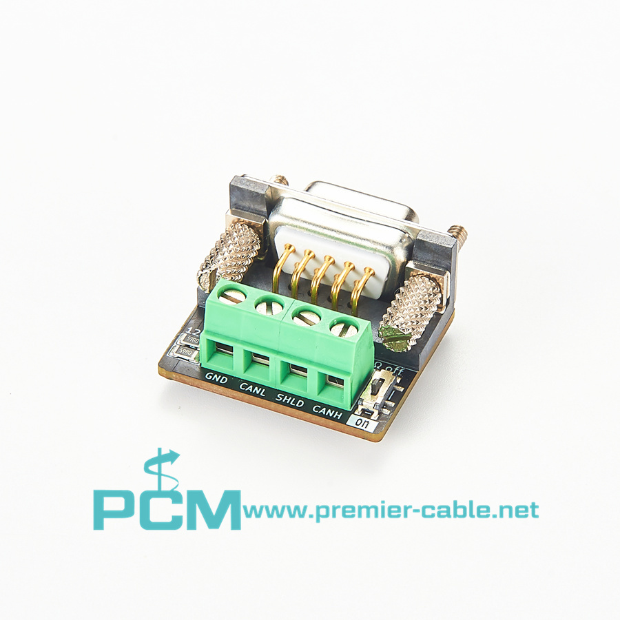 DB9 to 4-Pin Terminal Block Adapter 120 Ohm termination resistor  