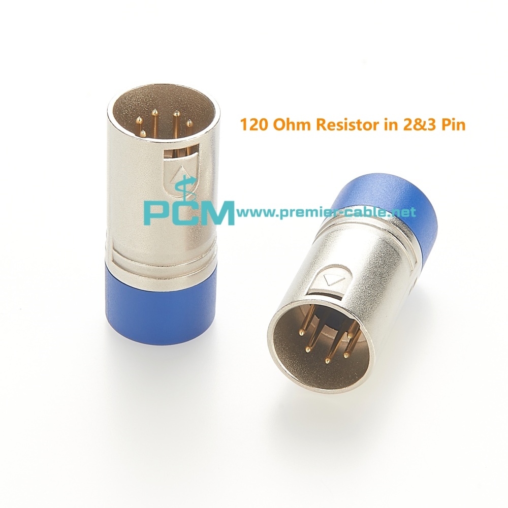 DMX Stopper XLR 5 Pin Male Terminator Resistor 120 Ohm