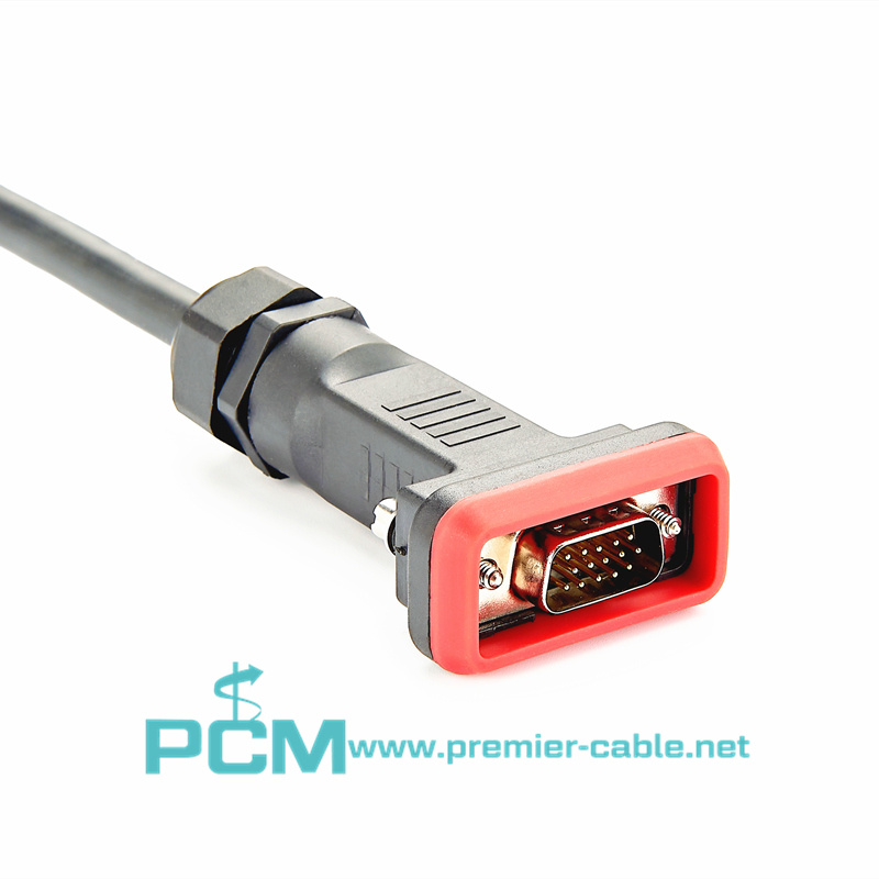 Waterproof HD15 VGA Connector IP67 cable
