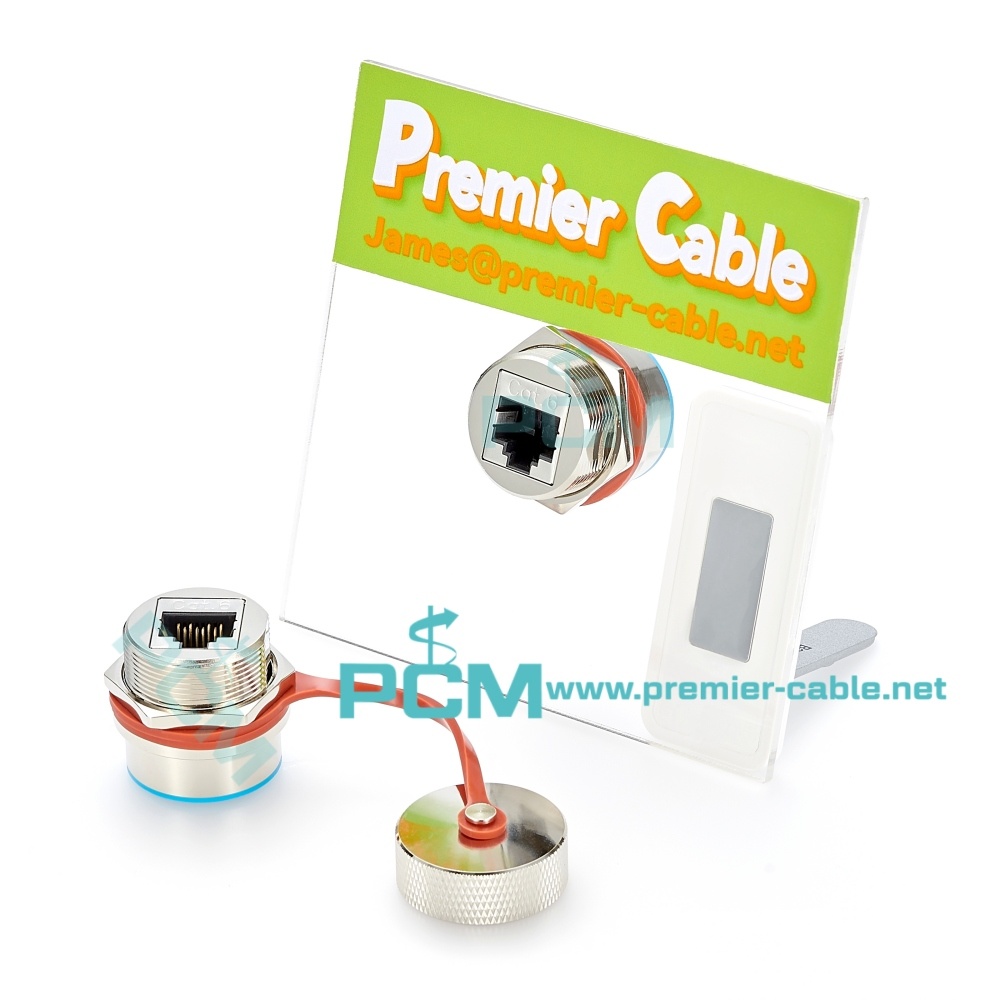 RJ45 Waterproof IP67 Female to Female Ethernet Network Socket with Cap