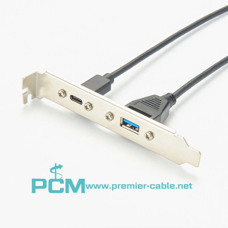 Dual USB 3.1 Panel Mount Extension Cable