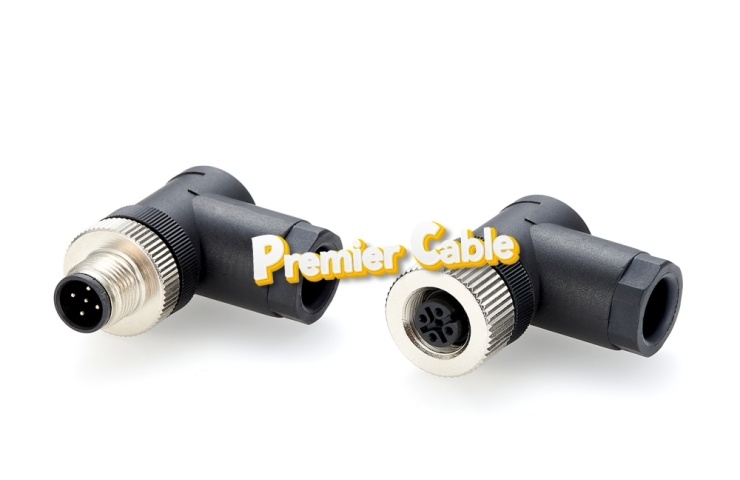M12 Field Wireable 5 Pin Right Angle Connector
