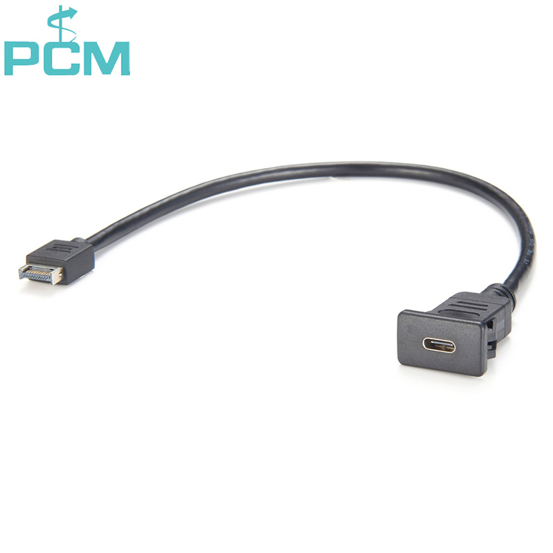 Snap in USB 3.1 Type E to Type C Panel Mount Cable