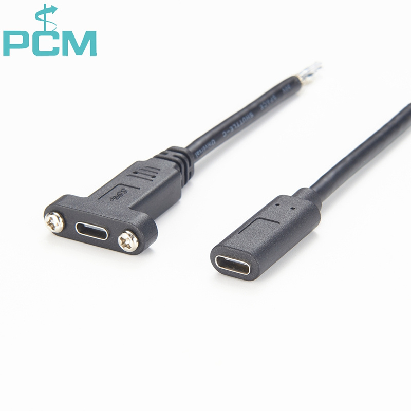 USB 3.1 C Panel Mount Extension Cable Female 
