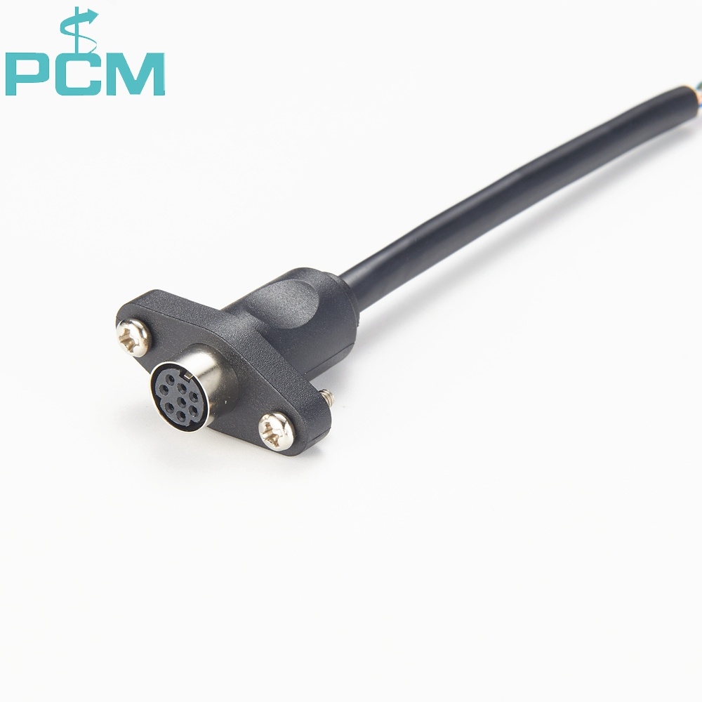 Mini-DIN Socket Panel Mount 8-pole Cable